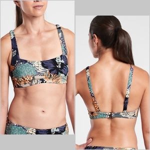 ATHLETA SQUARE NECK PRINTED BIKINI TOP